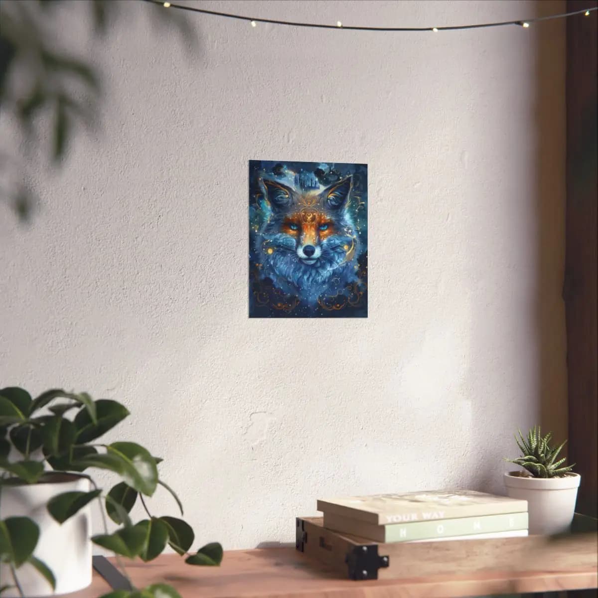 The Mystic Fox with Sapphire Eyes - Matte Vertical Posters mockup angle 6