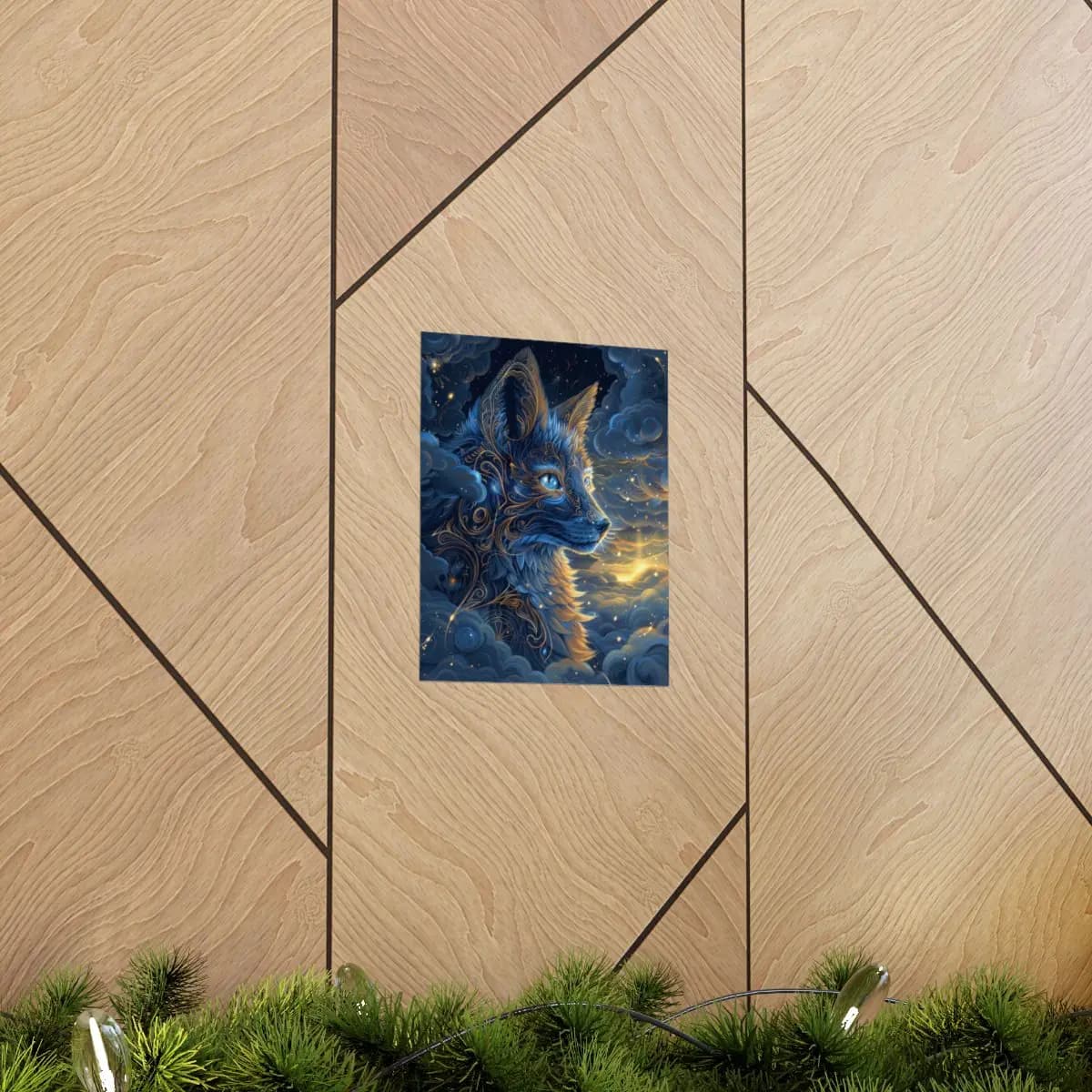 The Celestial Guardian with Sapphire Eyes - Matte Vertical Posters mockup angle 5