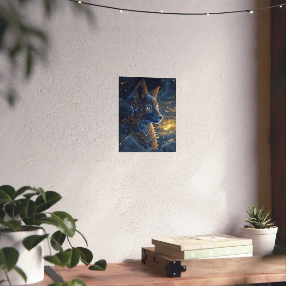 The Celestial Guardian with Sapphire Eyes - Matte Vertical Posters mockup angle 6