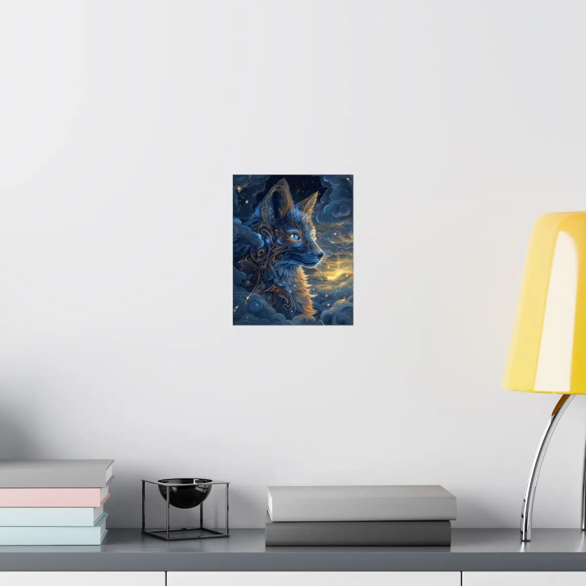 The Celestial Guardian with Sapphire Eyes - Matte Vertical Posters mockup angle 8