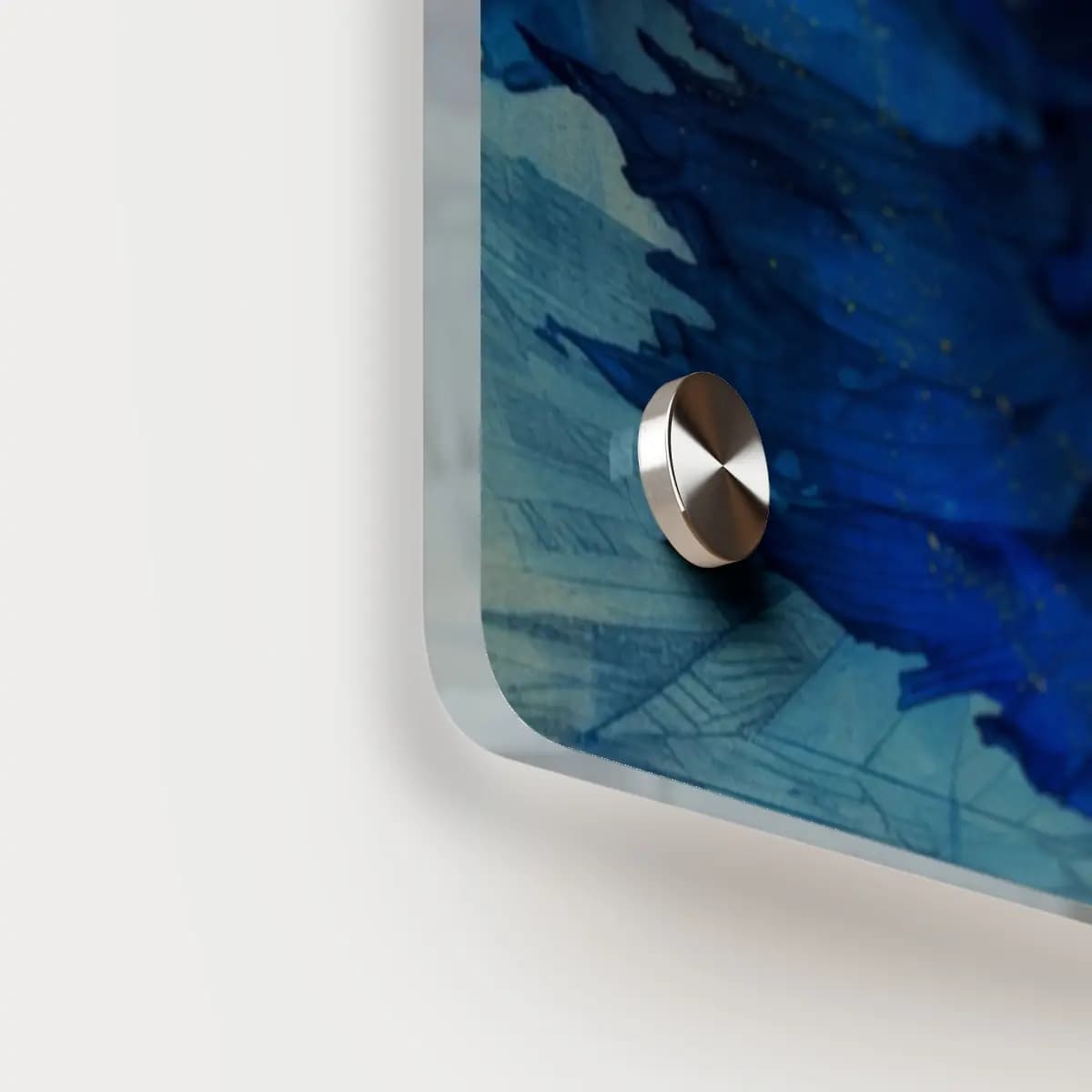 The Water Queen in the Blue Cathedral - Acrylic Wall Art Panels mockup angle 5