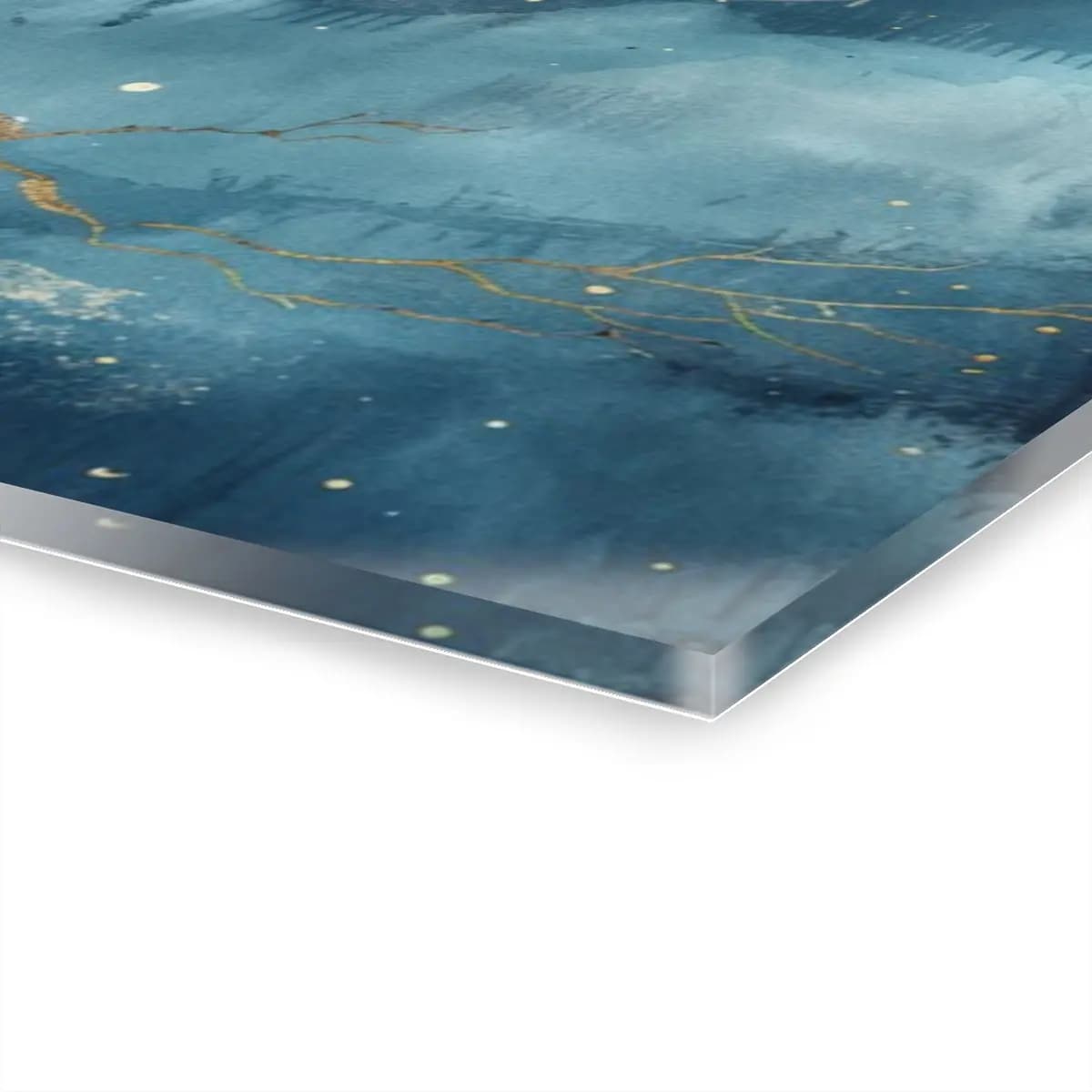 Full Moon Over Golden Celestial Mountains - Acrylic Prints (French Cleat Hanging) mockup angle 3
