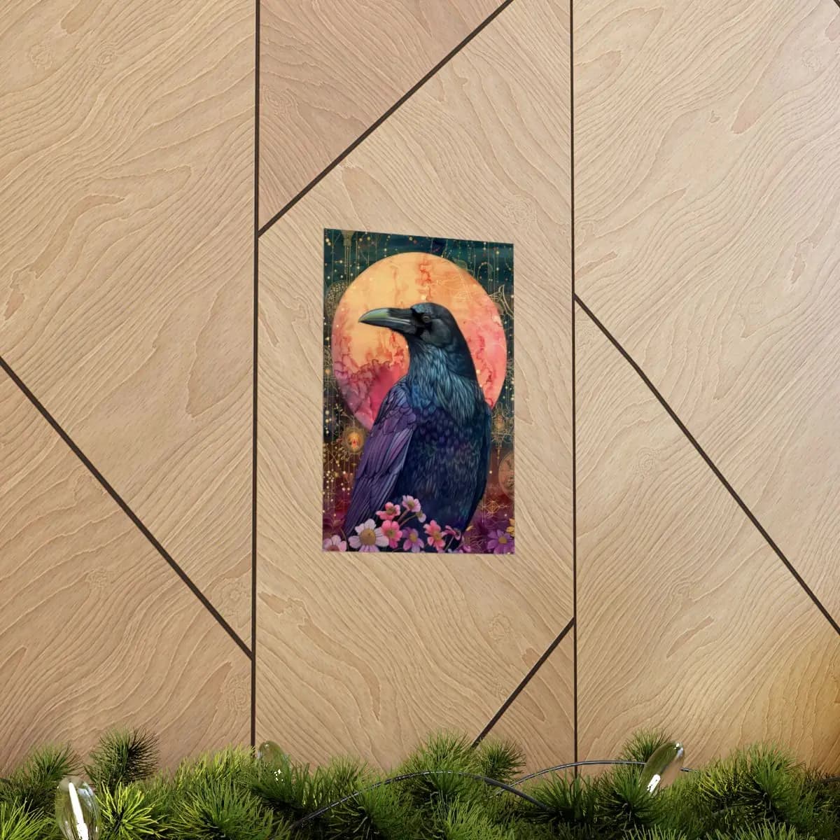 The Raven and the Burning Moon - Matte Vertical Posters mockup angle 5