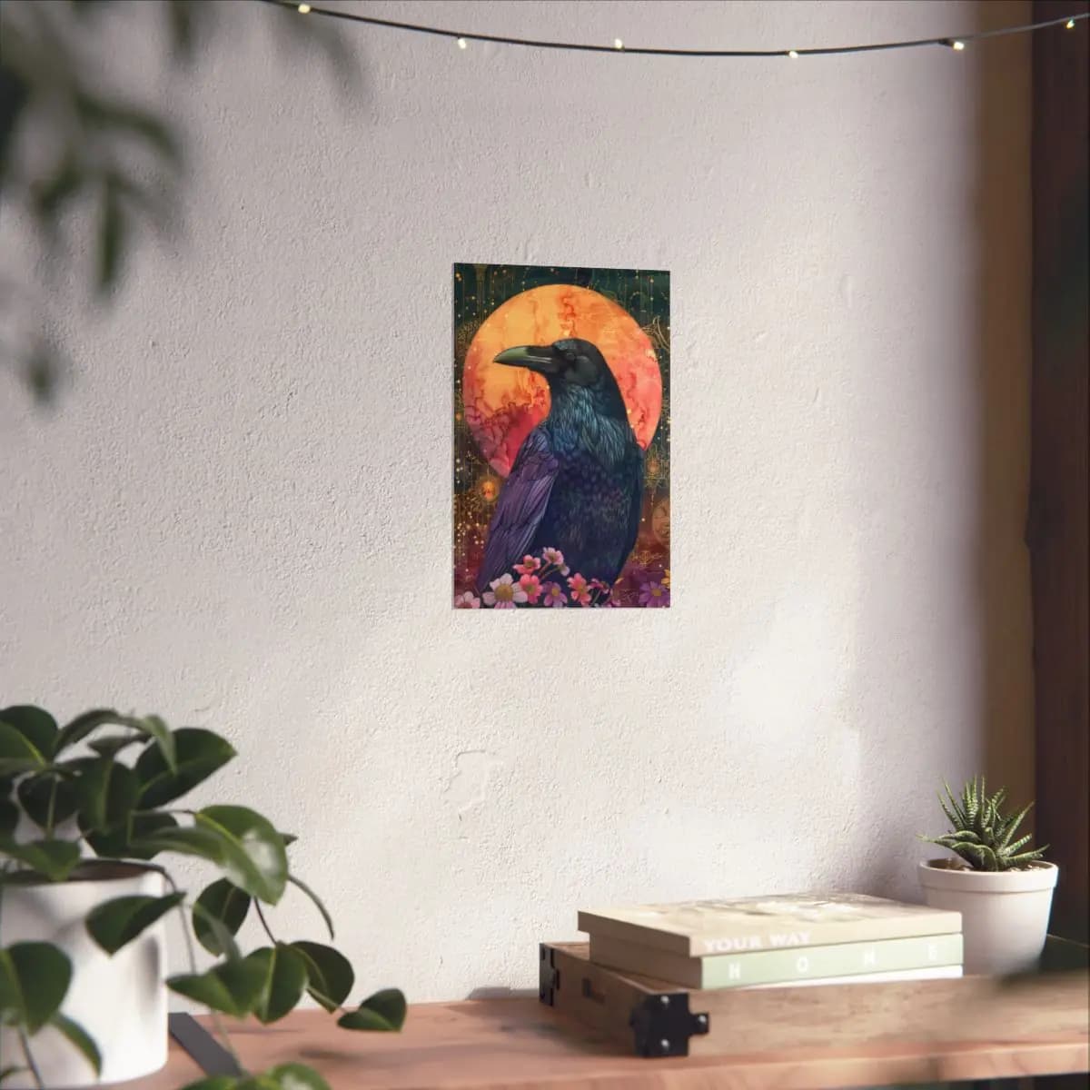 The Raven and the Burning Moon - Matte Vertical Posters mockup angle 6