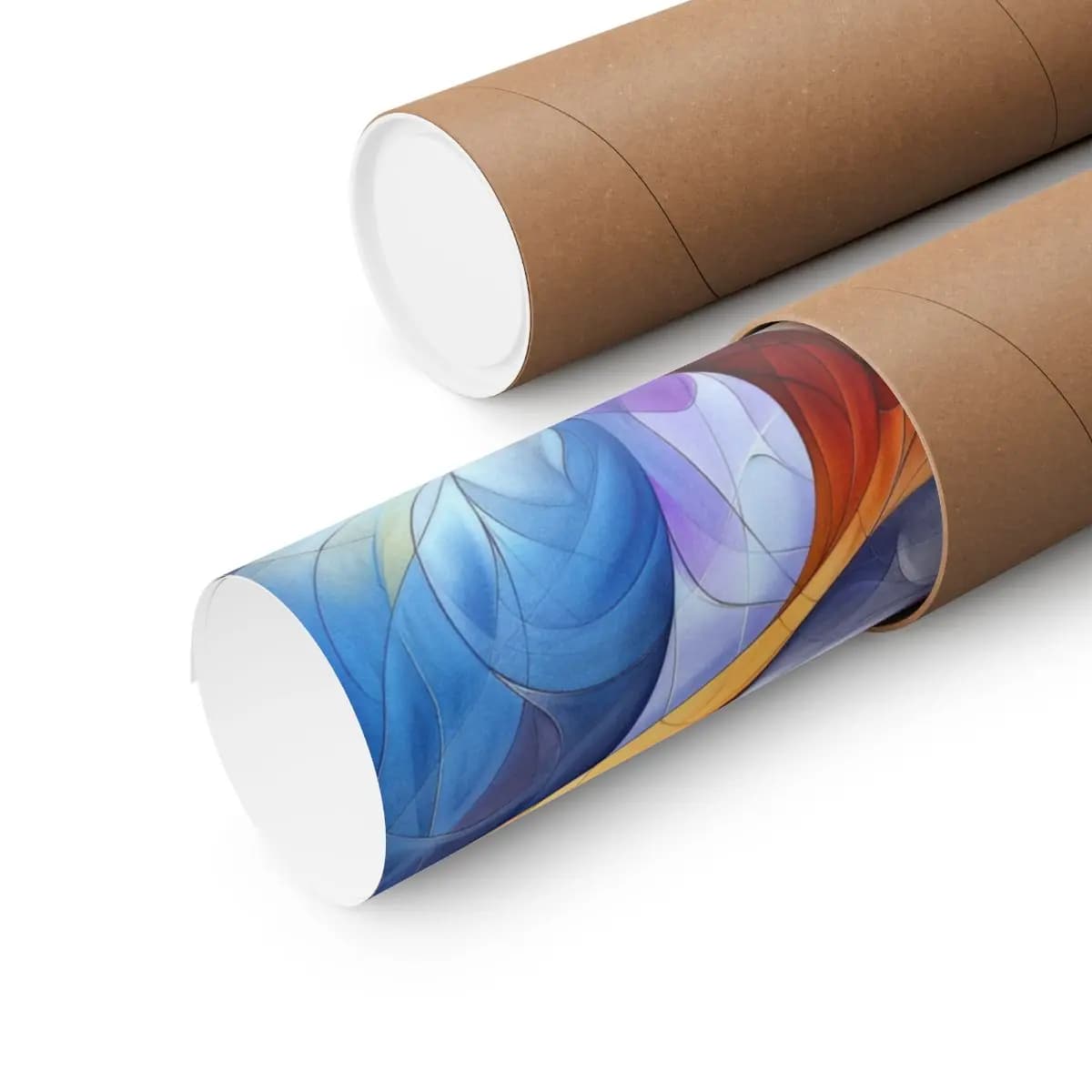 Swirling Organic Forms in Vivid Interplay - Matte Vertical Posters mockup angle 3