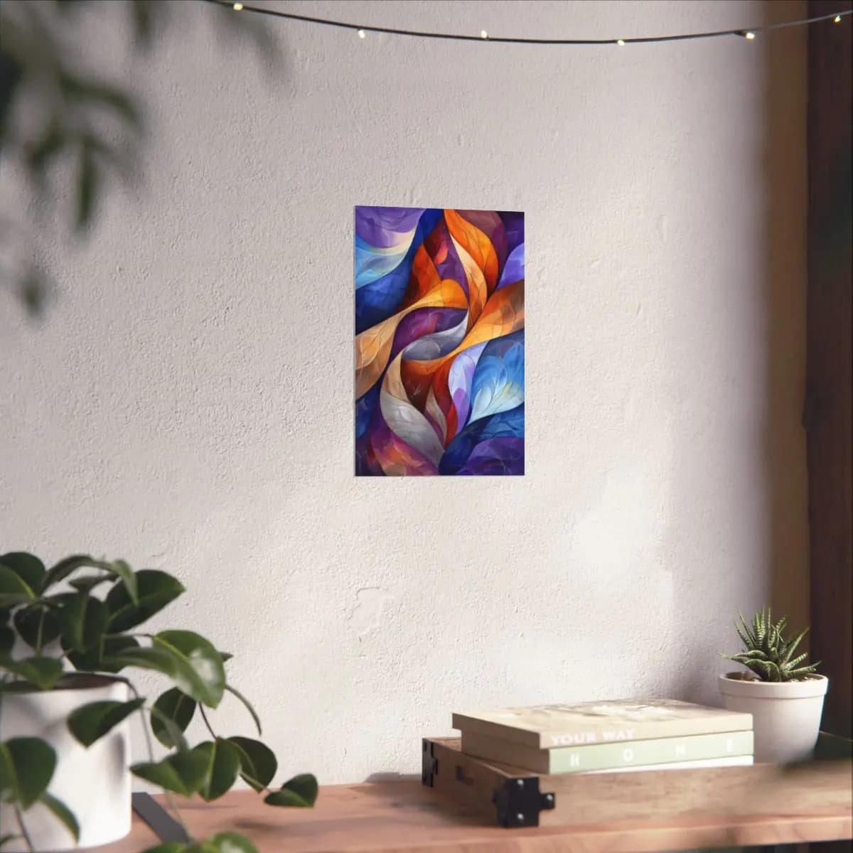Swirling Organic Forms in Vivid Interplay - Matte Vertical Posters mockup angle 6