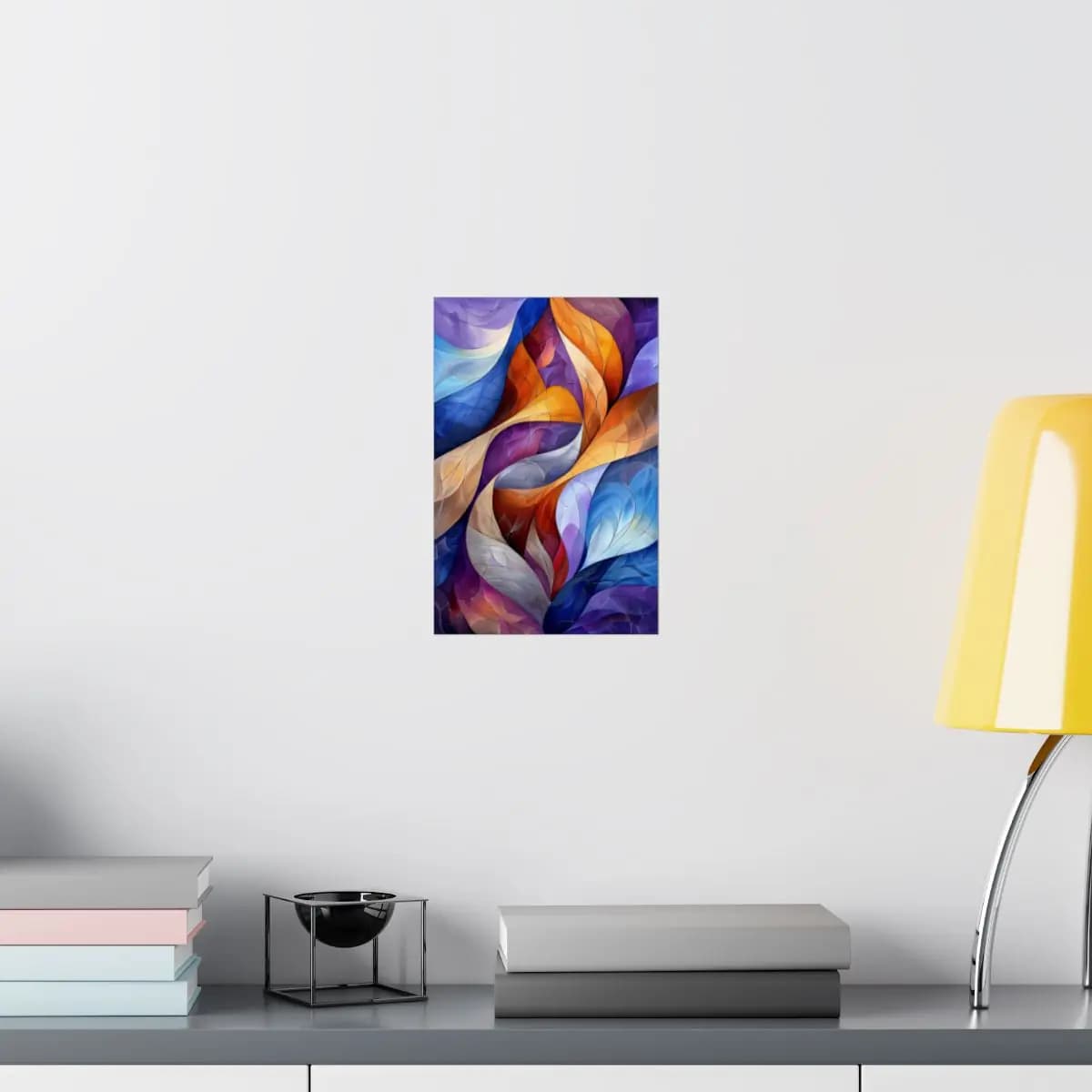 Swirling Organic Forms in Vivid Interplay - Matte Vertical Posters mockup angle 8