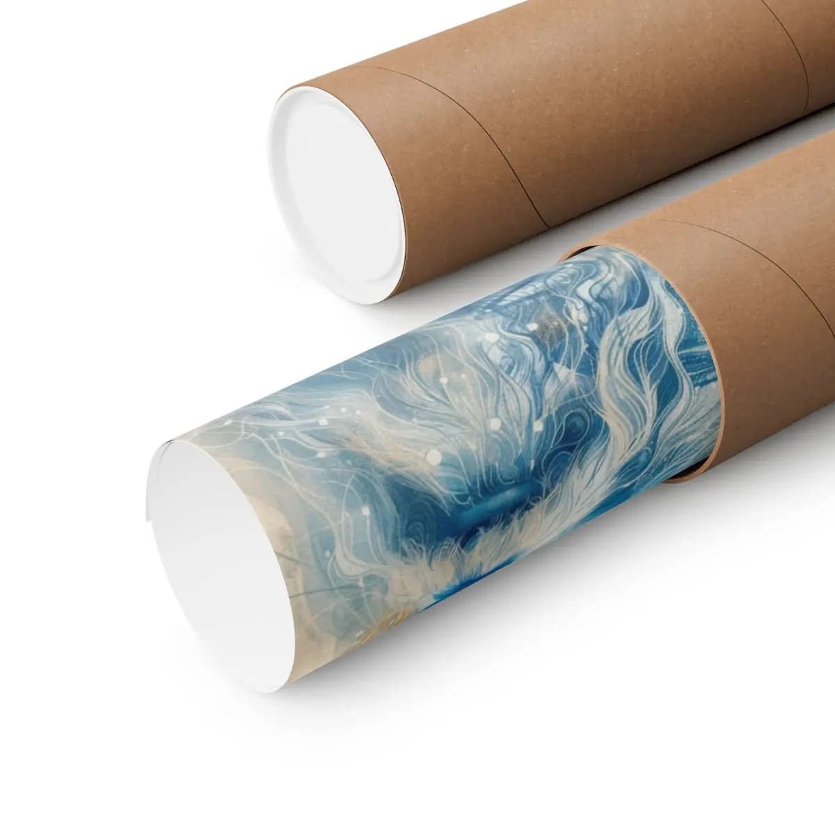 Ancient Sage with Golden Celtic Halos and Cosmic Blue - Matte Vertical Posters mockup angle 3