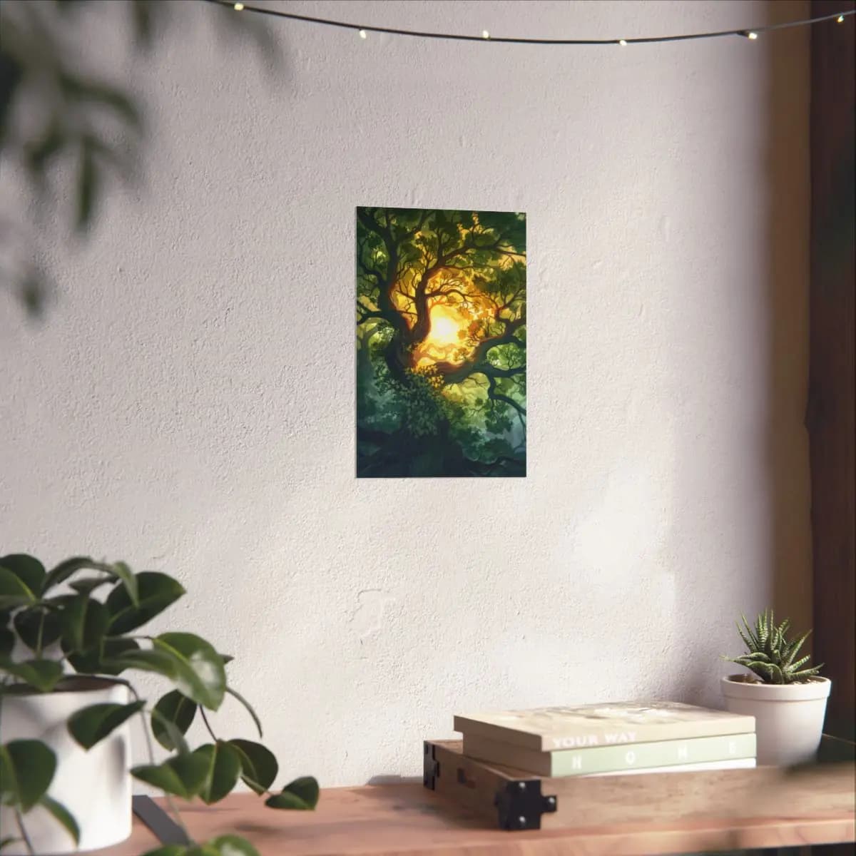 The Ancient Tree and the Golden Light - Matte Vertical Posters mockup angle 6