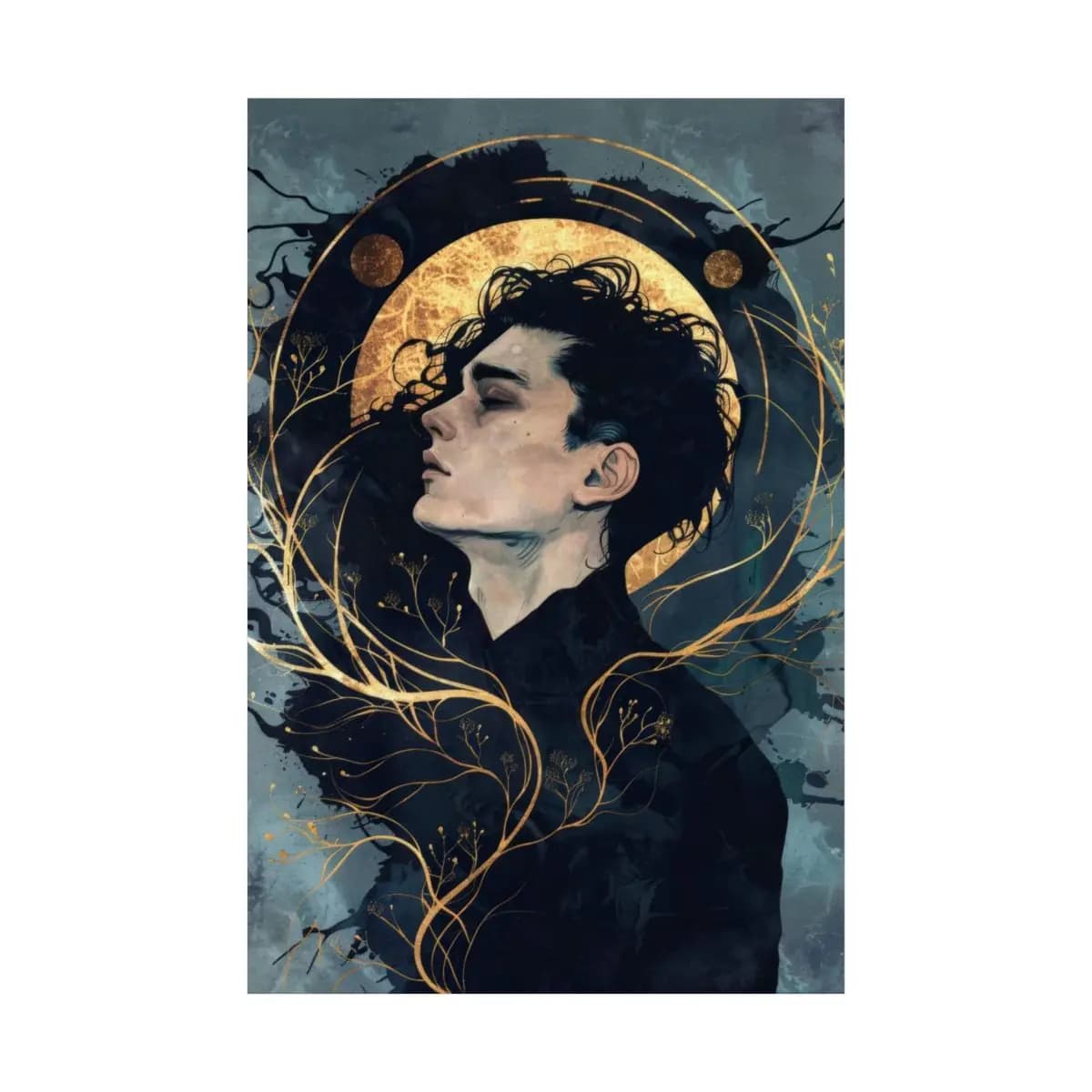 The Man and the Golden Moon - Matte Vertical Posters mockup angle 2