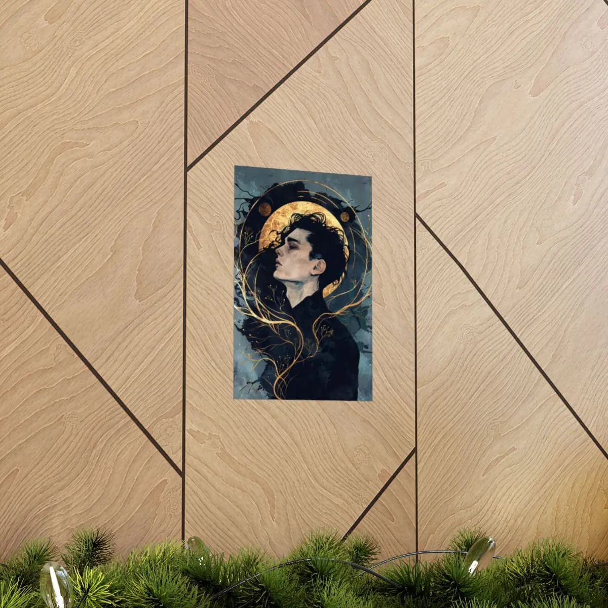 The Man and the Golden Moon - Matte Vertical Posters mockup angle 5