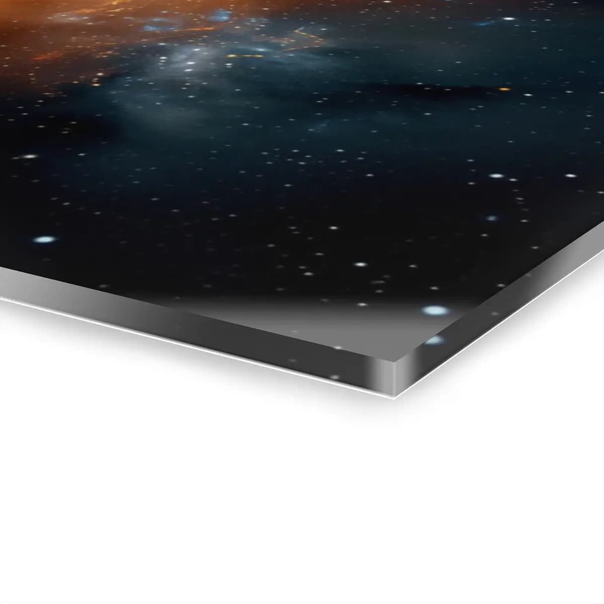 Fiery Spiral Galaxy Blazing Through Deep Space - Acrylic Prints (French Cleat Hanging) mockup angle 3