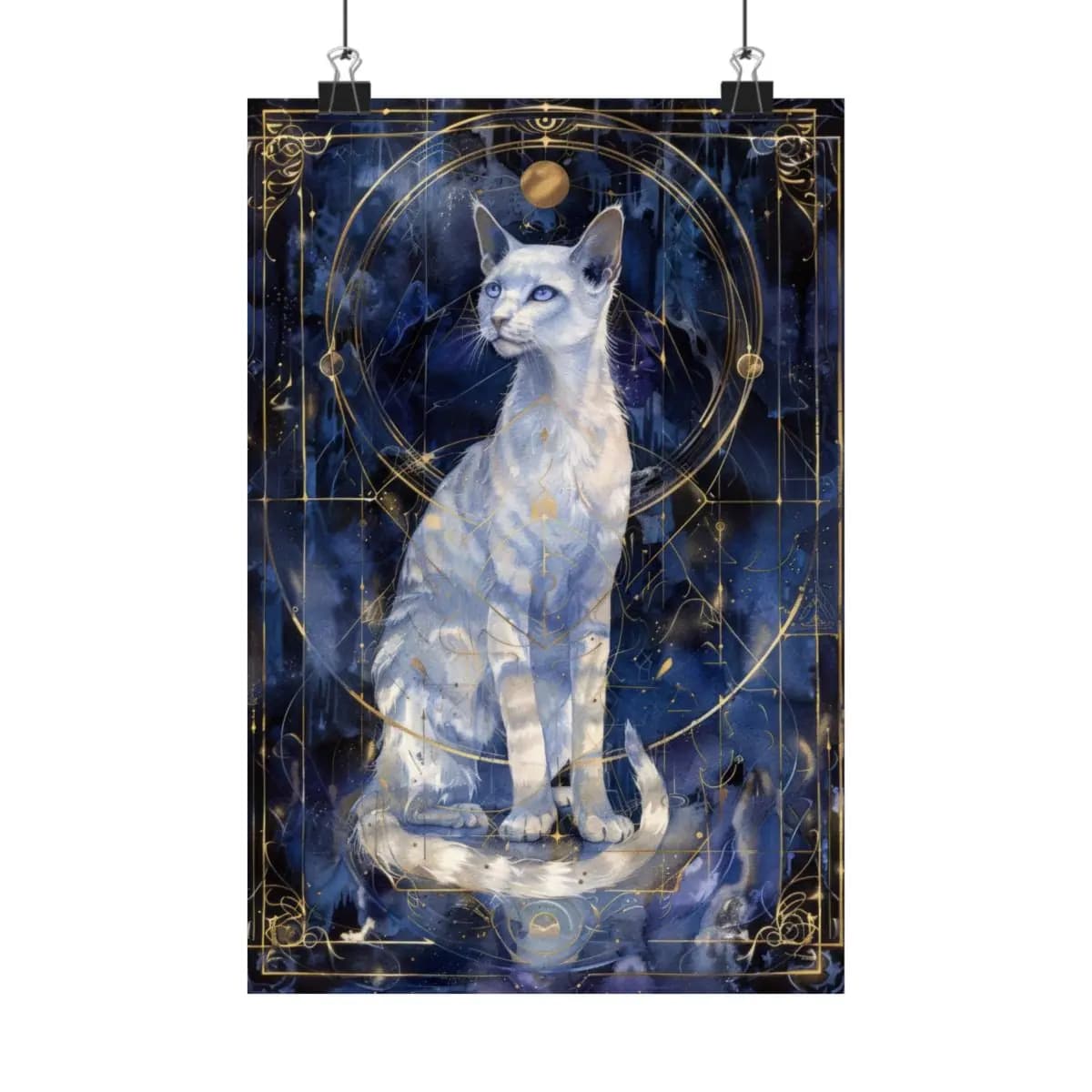 The White Cat with Sapphire Eyes - Matte Vertical Posters mockup angle 1