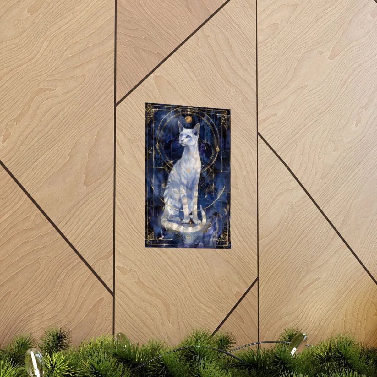 The White Cat with Sapphire Eyes - Matte Vertical Posters mockup angle 5