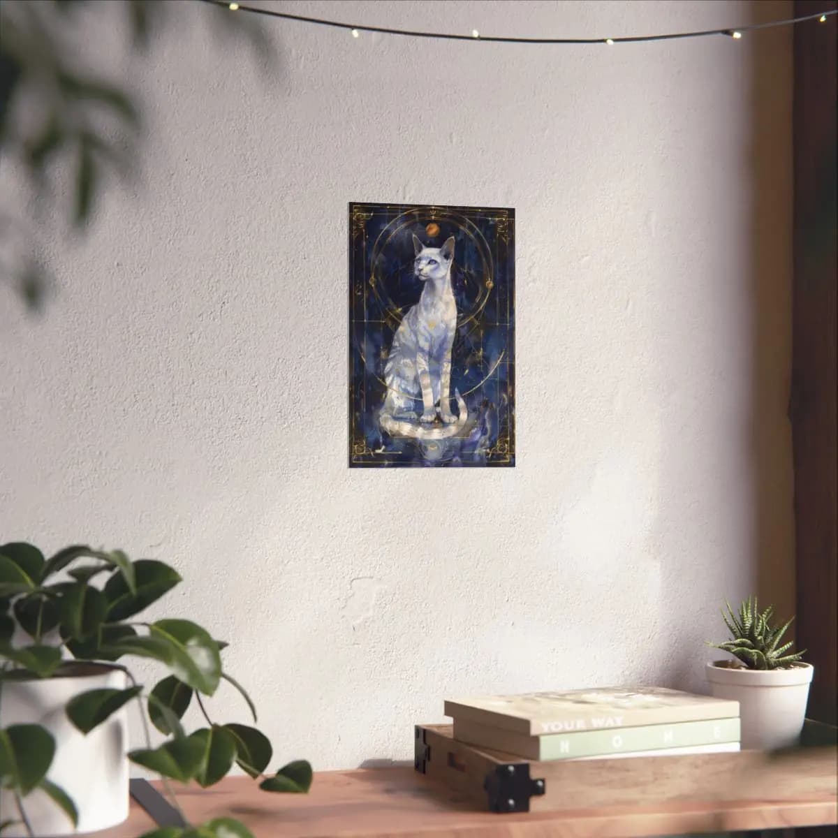 The White Cat with Sapphire Eyes - Matte Vertical Posters mockup angle 6