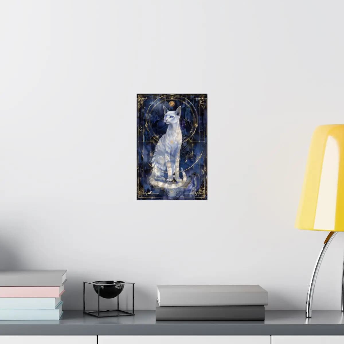 The White Cat with Sapphire Eyes - Matte Vertical Posters mockup angle 8