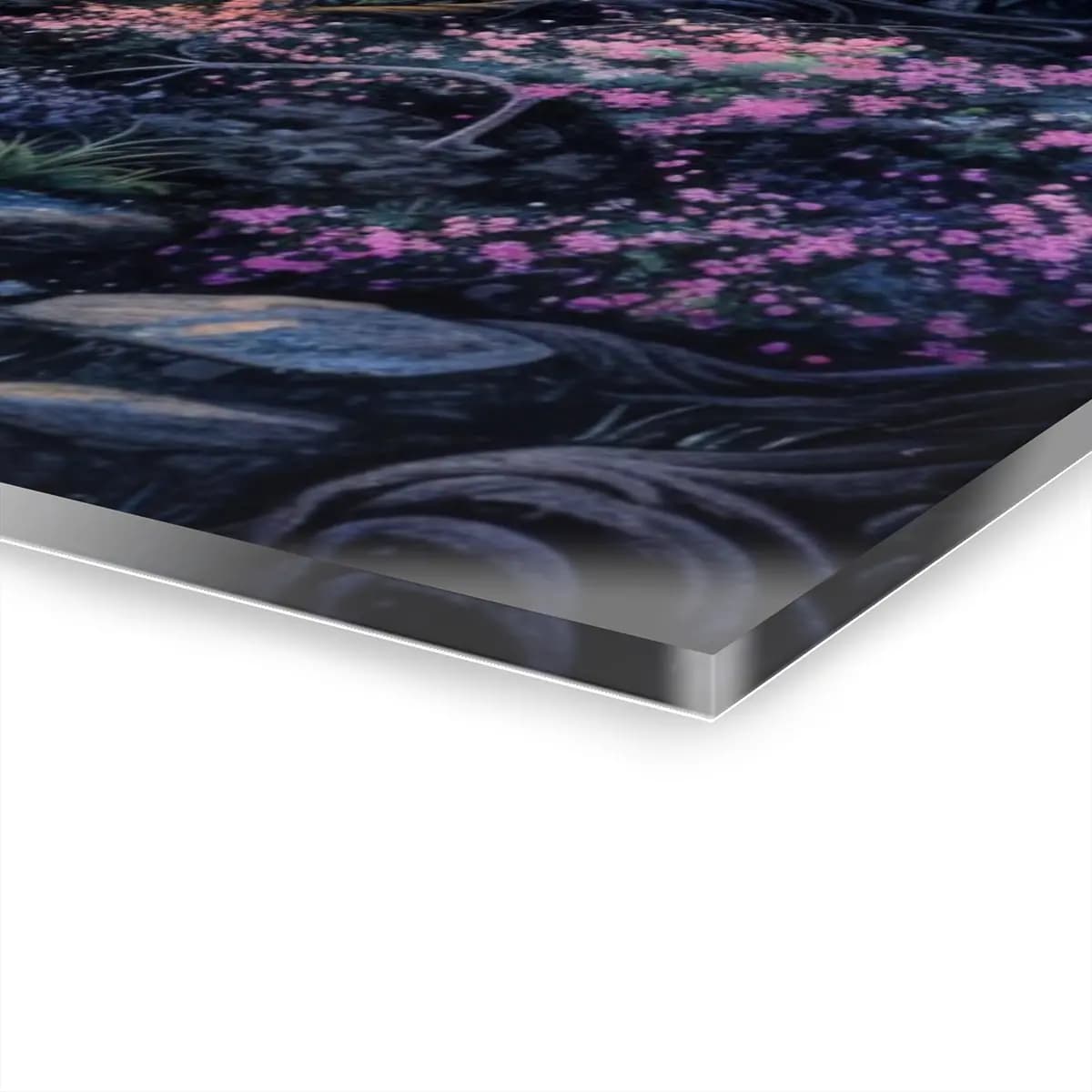 Stone Path Through an Enchanted Forest - Acrylic Prints (French Cleat Hanging) mockup angle 3