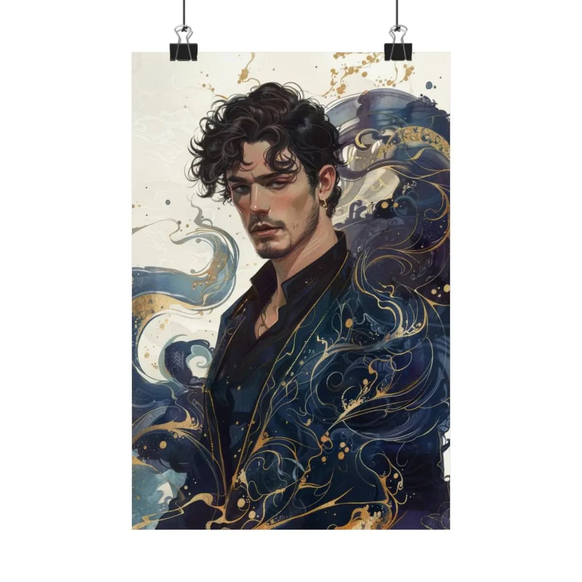 Lord of Golden Ink and Dark Tides - Matte Vertical Posters mockup angle 1