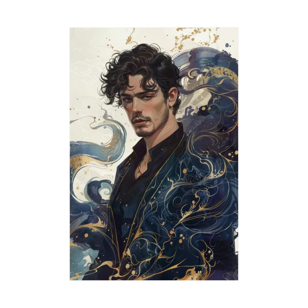 Lord of Golden Ink and Dark Tides - Matte Vertical Posters mockup angle 2