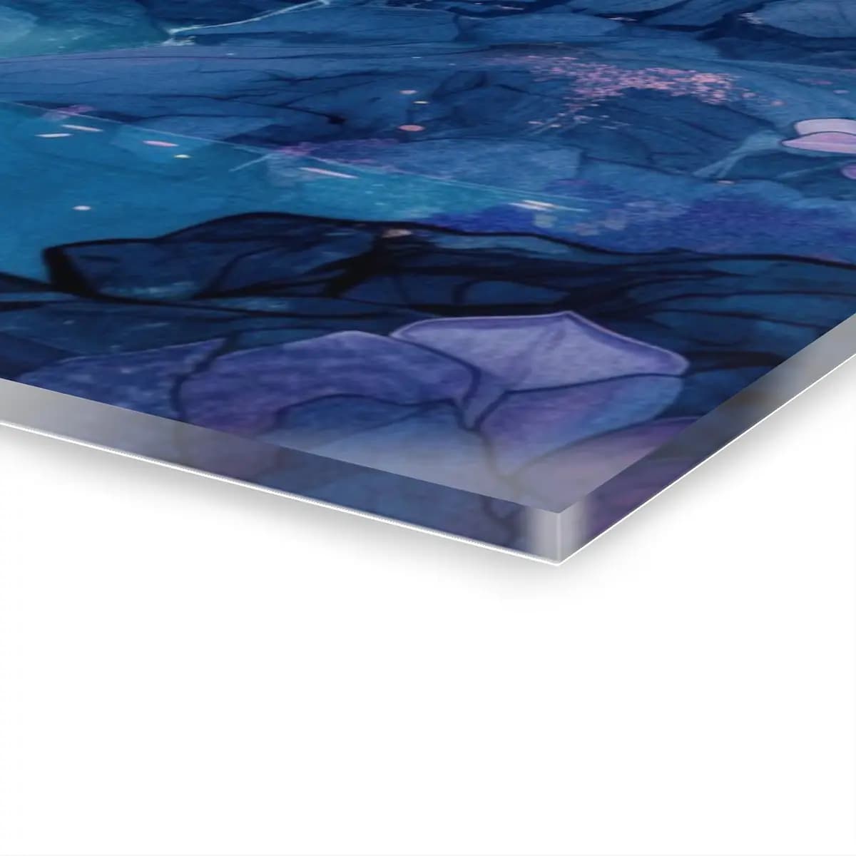 Enchanted Waterfall Among Violet Magnolias - Acrylic Prints (French Cleat Hanging) mockup angle 3