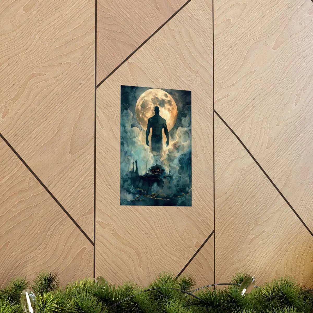 The Celestial Giant Above the Midnight Ruins - Matte Vertical Posters mockup angle 5
