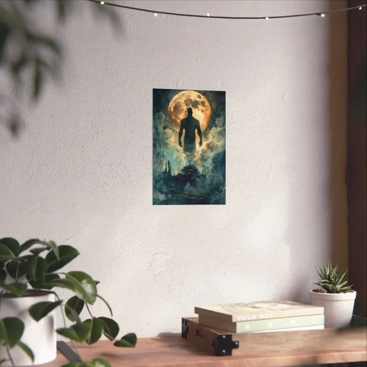 The Celestial Giant Above the Midnight Ruins - Matte Vertical Posters mockup angle 6