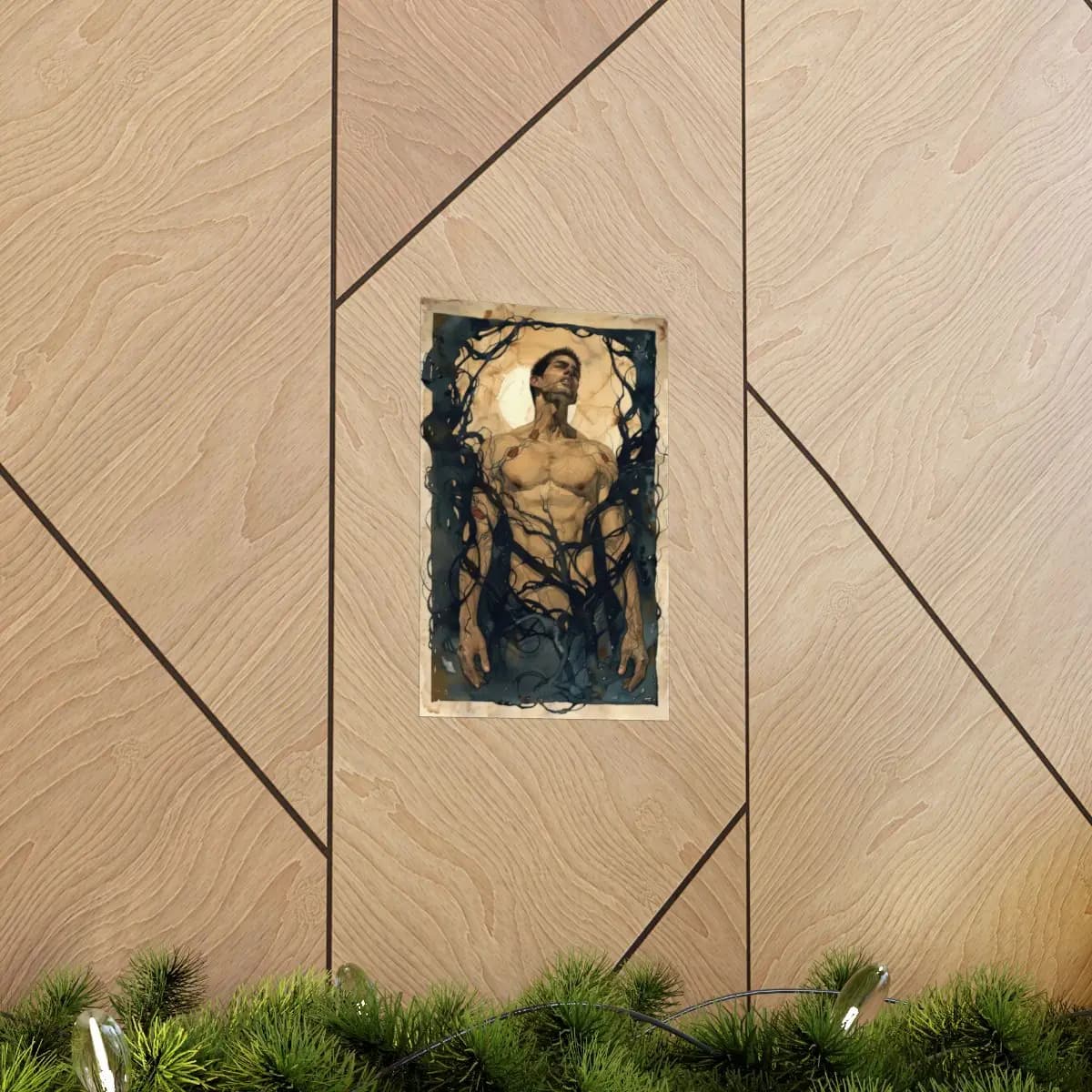 Man Entwined by the Vines of Darkness - Matte Vertical Posters mockup angle 5