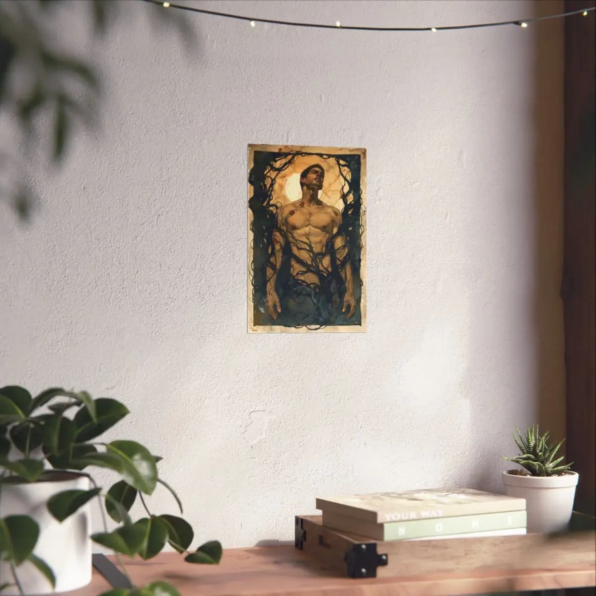 Man Entwined by the Vines of Darkness - Matte Vertical Posters mockup angle 6
