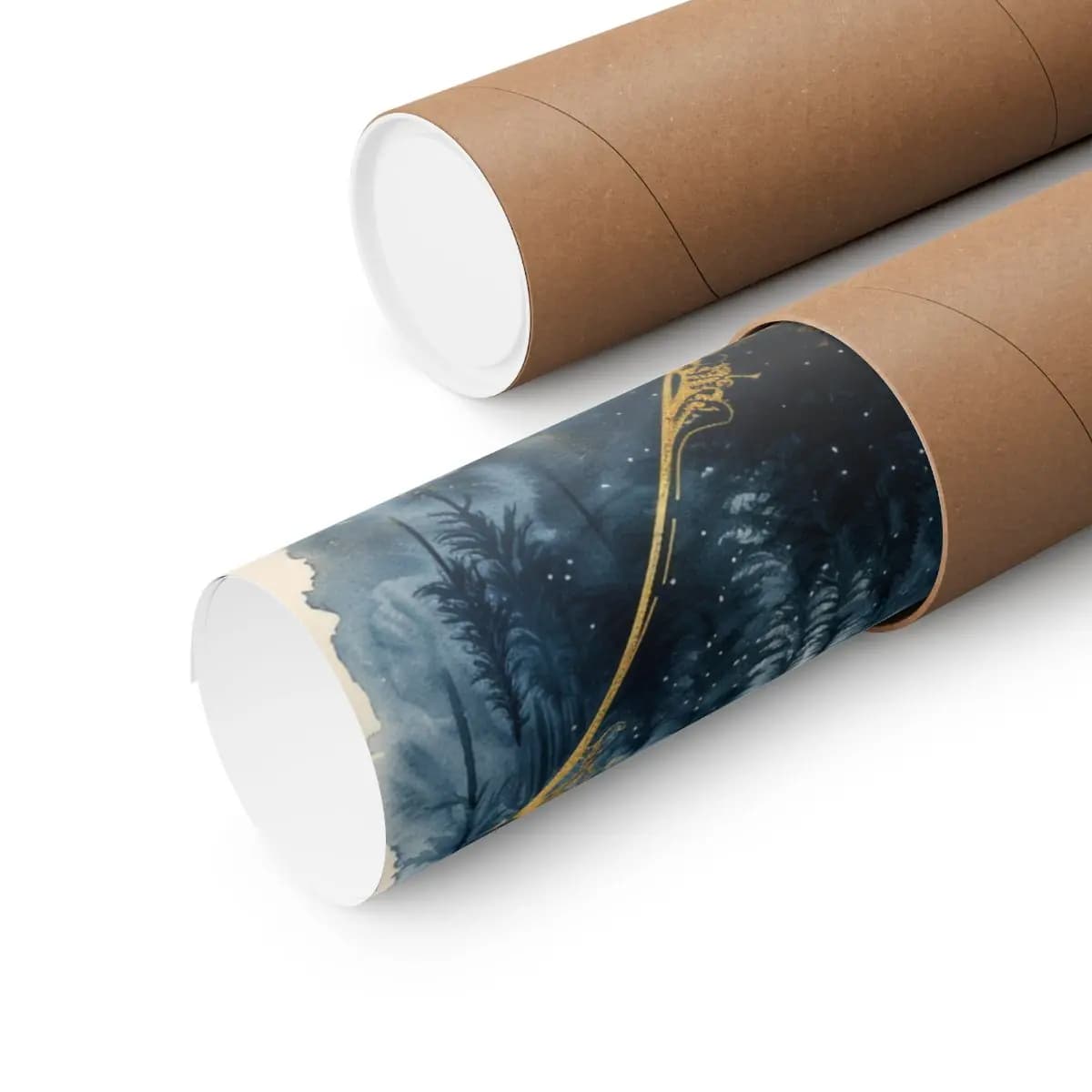 Conifer Forest Framed Within a Golden Diamond - Matte Vertical Posters mockup angle 3