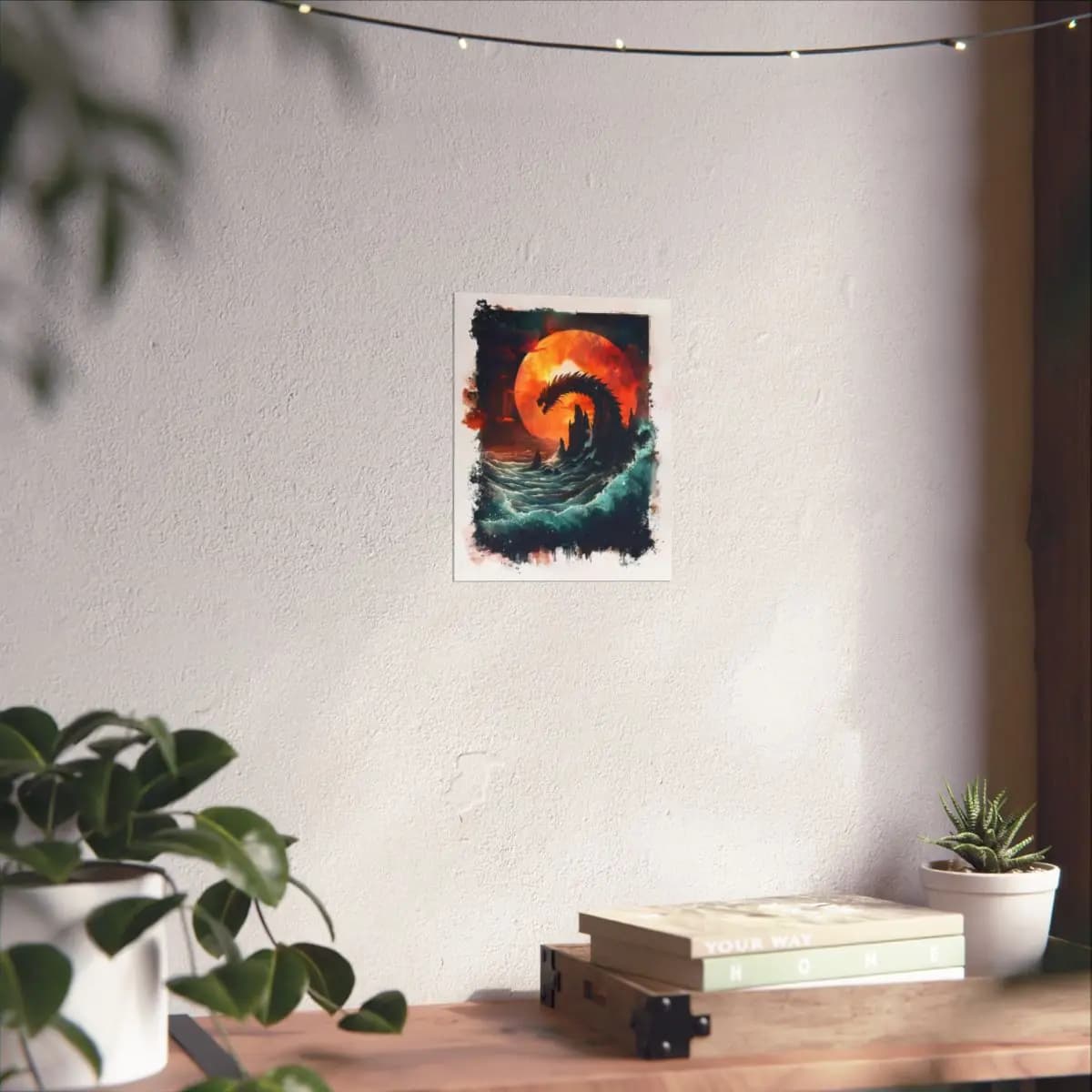 Sea Dragon Rising Before the Blood Moon - Matte Vertical Posters mockup angle 6