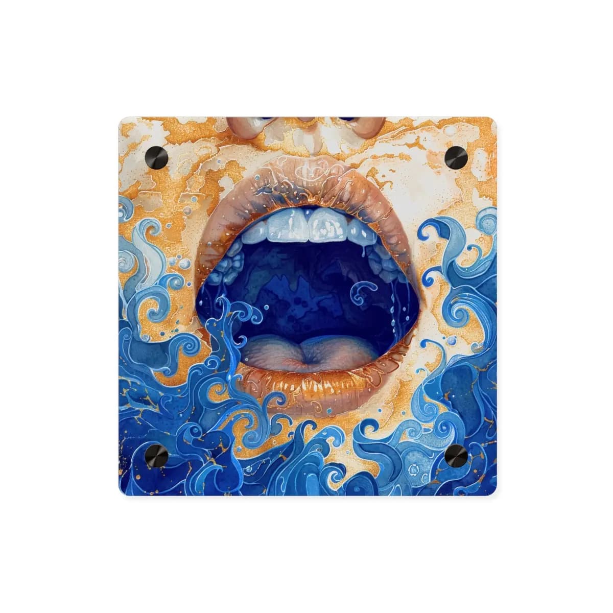 The Mouth and the Ocean Within - Acrylic Wall Art Panels mockup angle 1