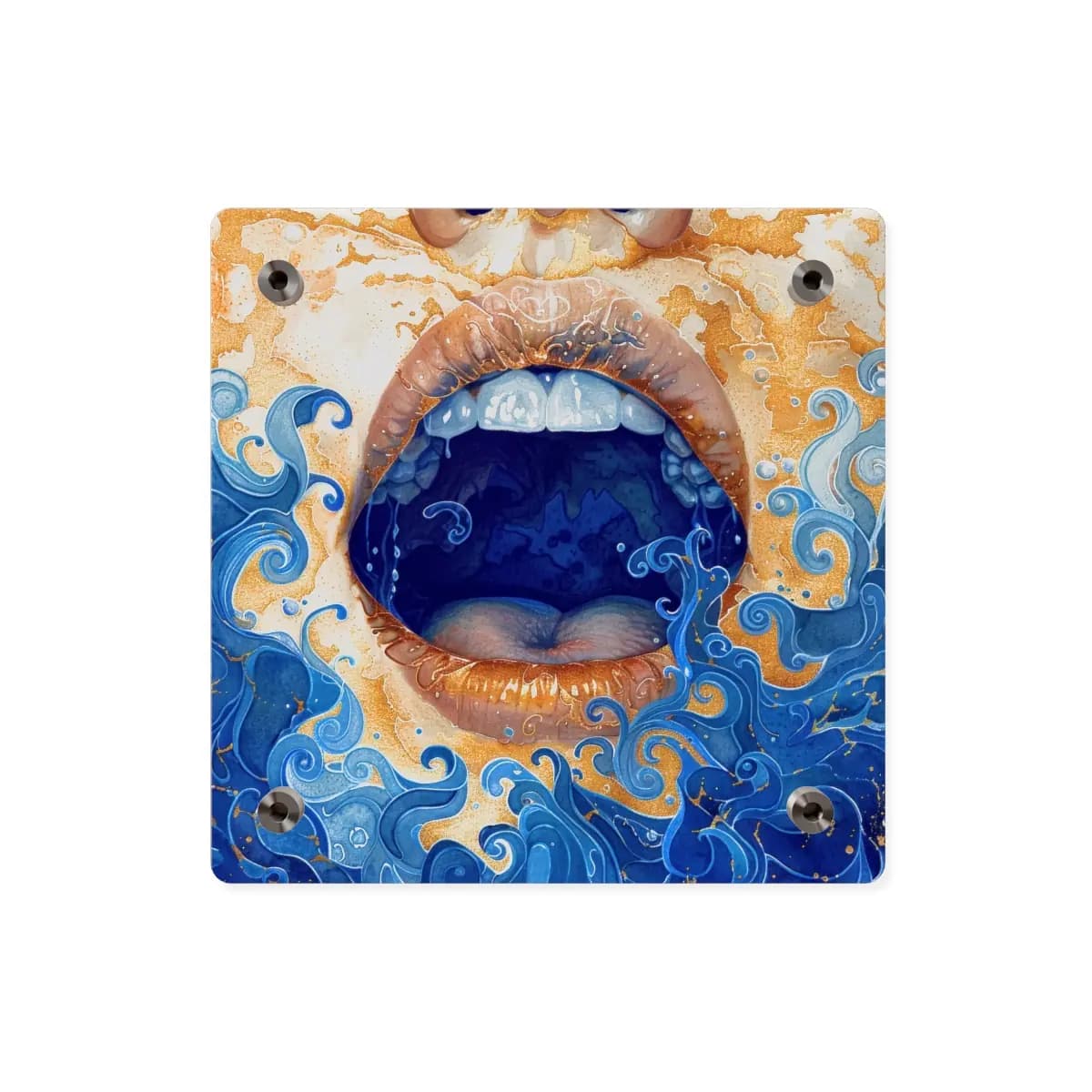 The Mouth and the Ocean Within - Acrylic Wall Art Panels mockup angle 2