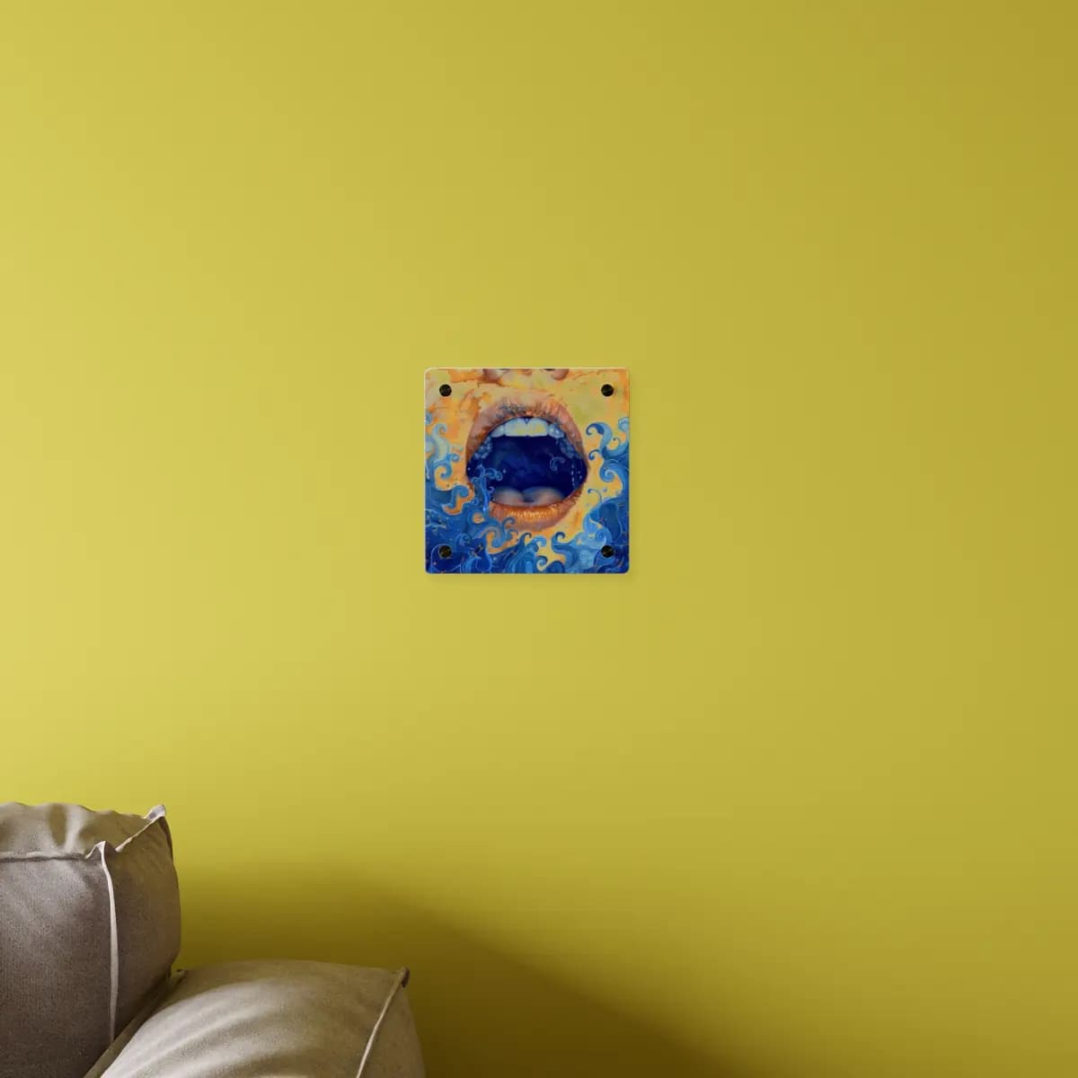 The Mouth and the Ocean Within - Acrylic Wall Art Panels mockup angle 4