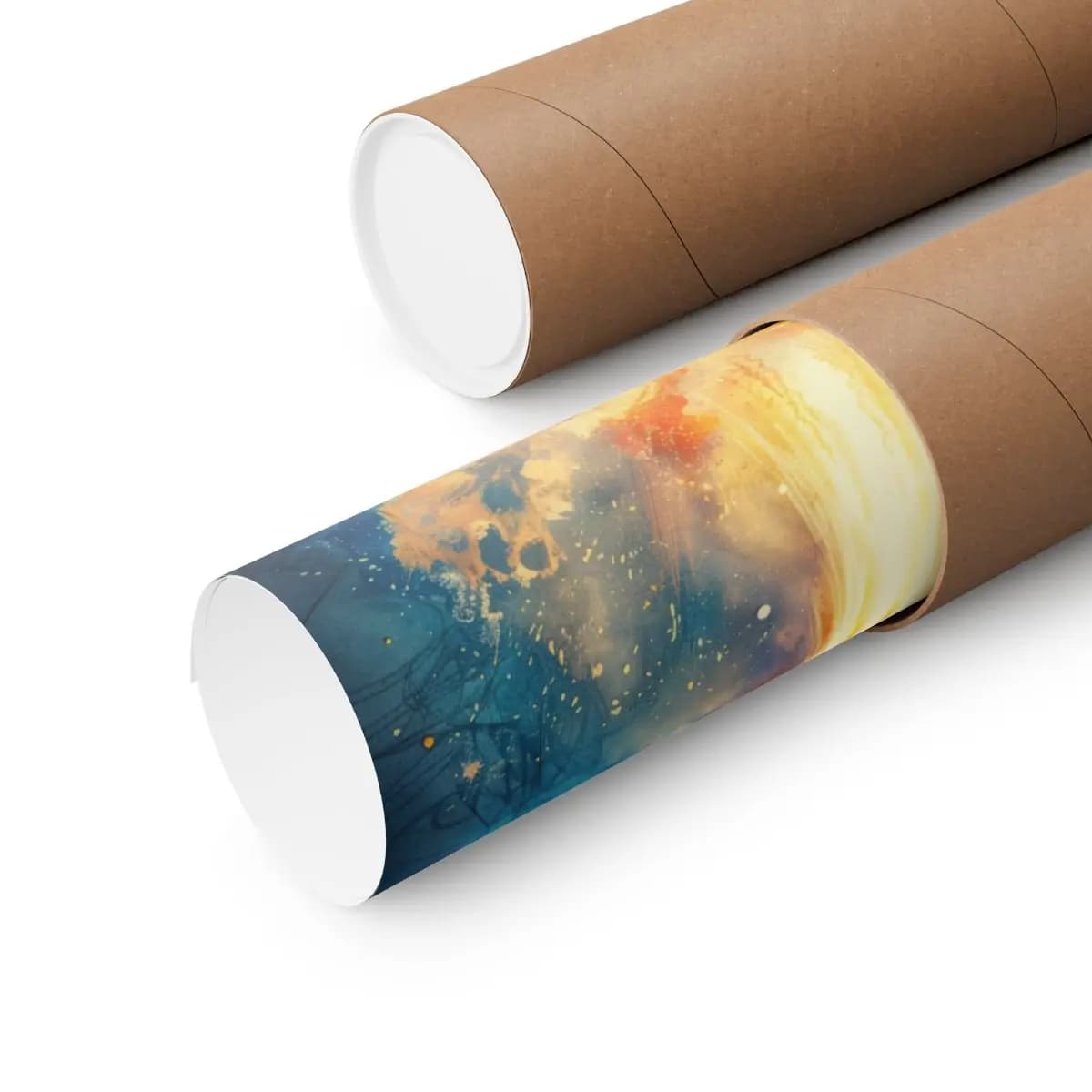 Ornate Rocket Tearing Through Blazing Skies - Matte Vertical Posters mockup angle 3