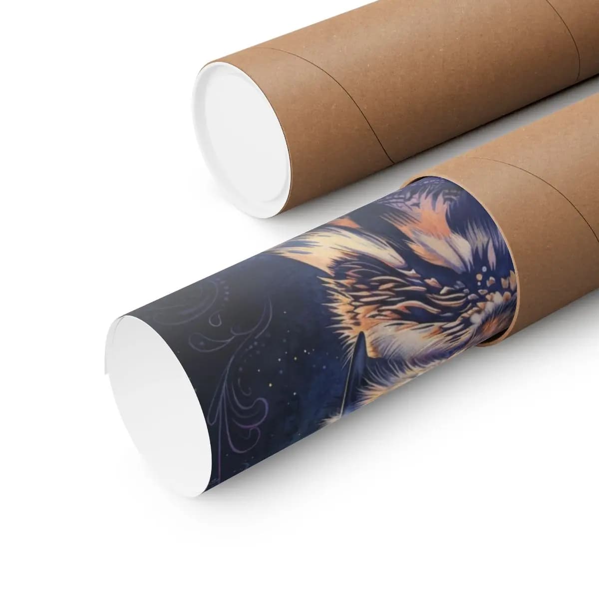 Great Horned Owl in the Violet Night - Matte Vertical Posters mockup angle 3