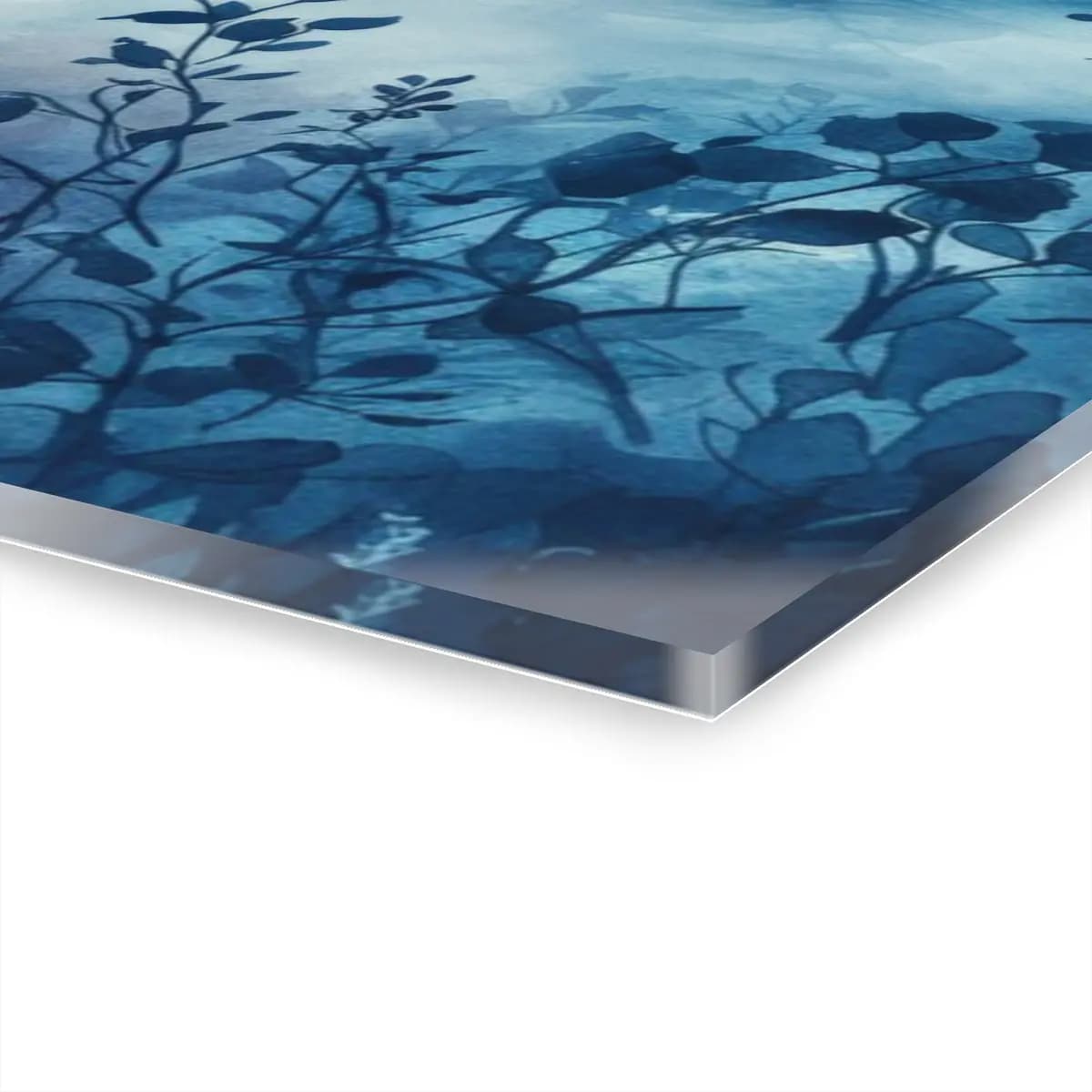 Phantom Castles Rising Through Blue Mist - Acrylic Prints (French Cleat Hanging) mockup angle 3