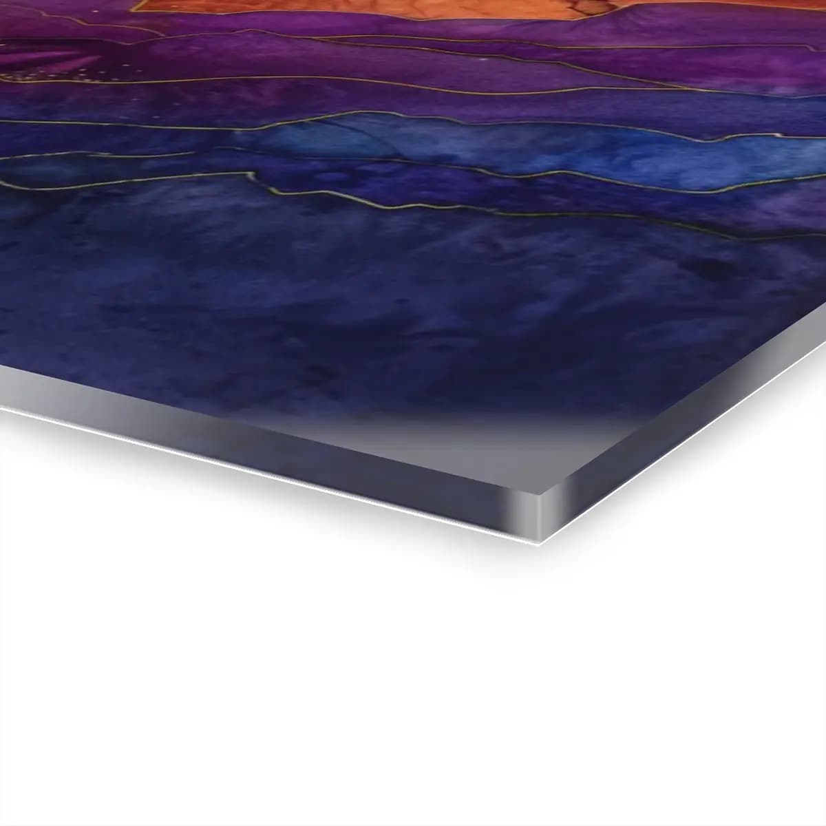 Cosmic Ignition with Golden Contour Lines - Acrylic Prints (French Cleat Hanging) mockup angle 3
