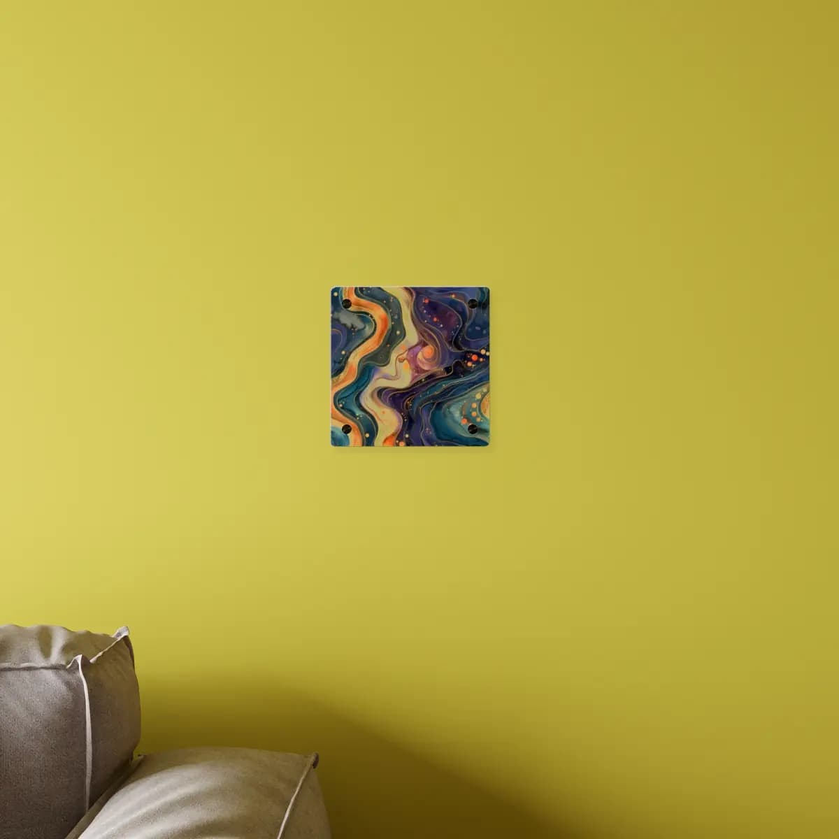 Celestial Currents with Golden Threads - Acrylic Wall Art Panels mockup angle 4