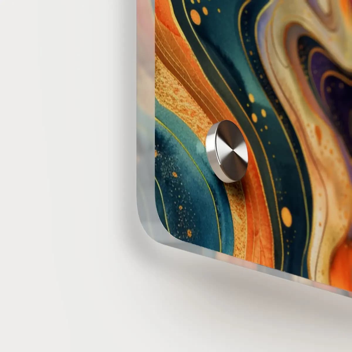 Celestial Currents with Golden Threads - Acrylic Wall Art Panels mockup angle 5