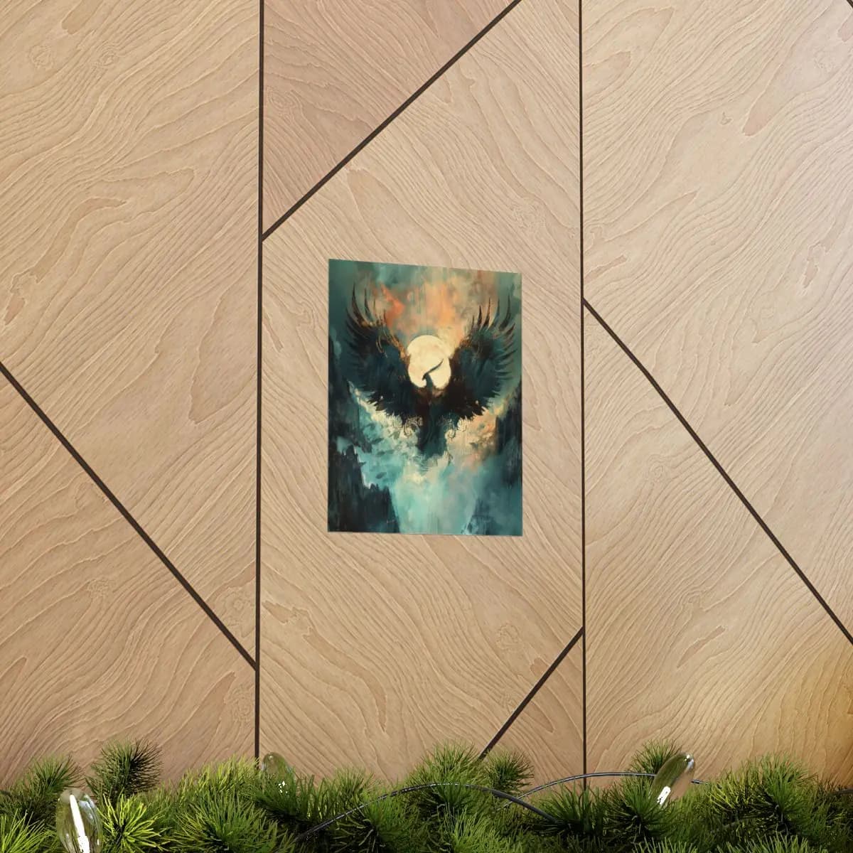 The Great Raven Before the Full Moon - Matte Vertical Posters mockup angle 5