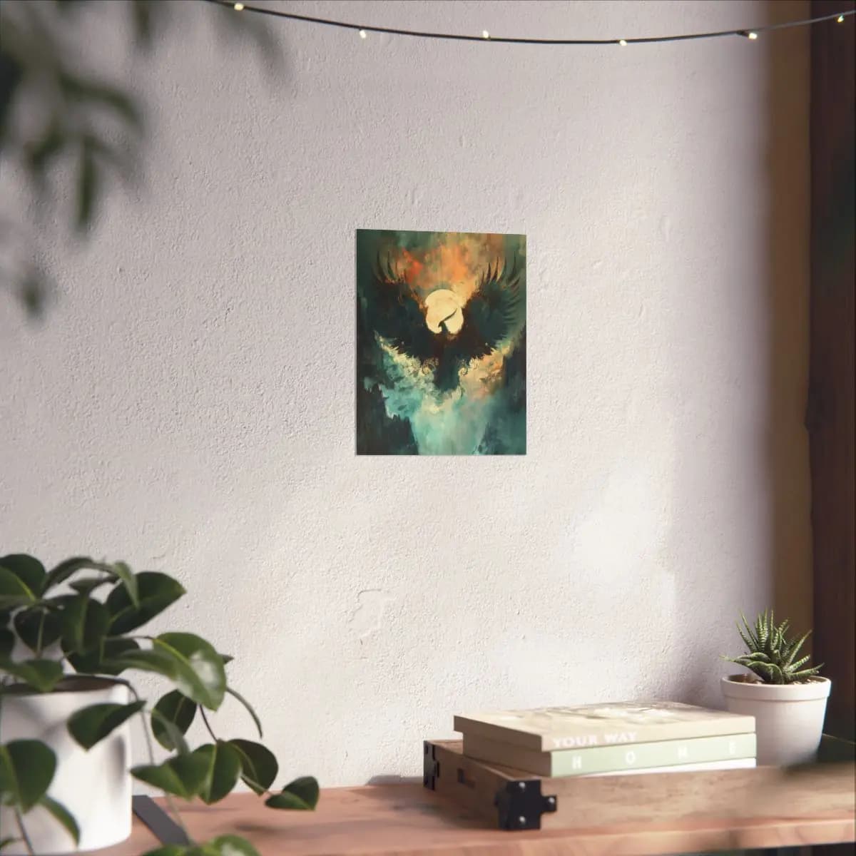 The Great Raven Before the Full Moon - Matte Vertical Posters mockup angle 6