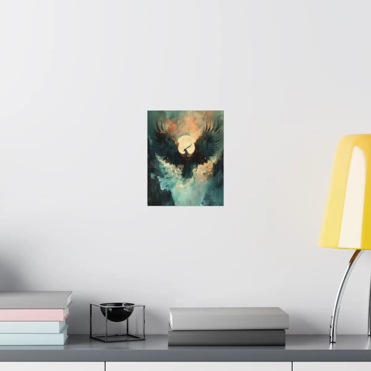 The Great Raven Before the Full Moon - Matte Vertical Posters mockup angle 8