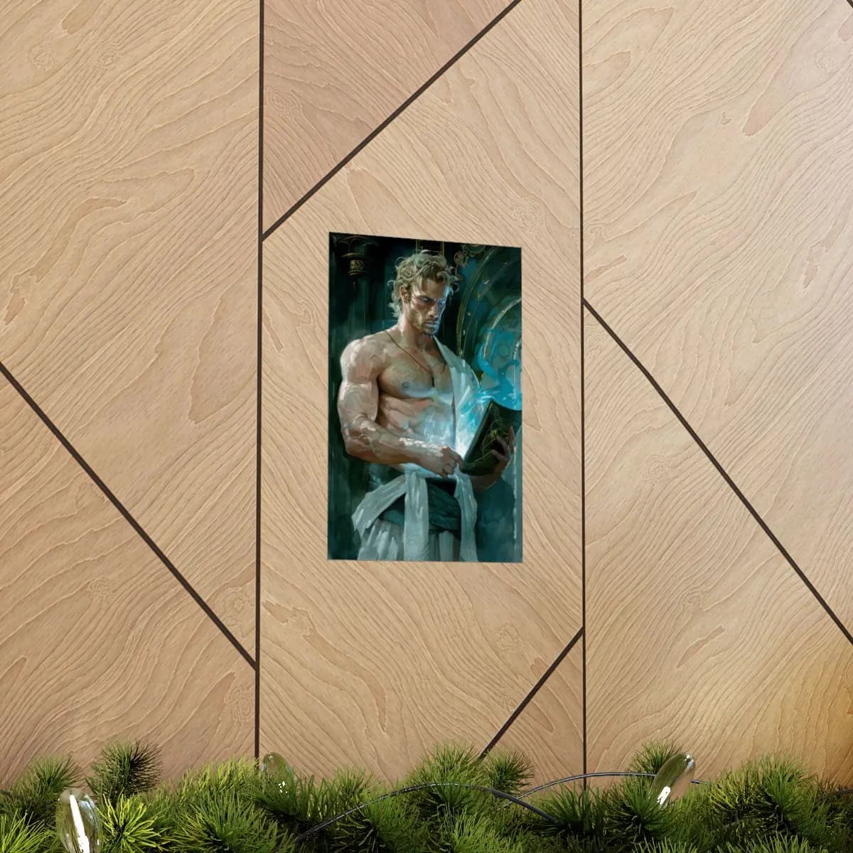 The Guardian and the Glowing Arcane Artifact - Matte Vertical Posters mockup angle 5