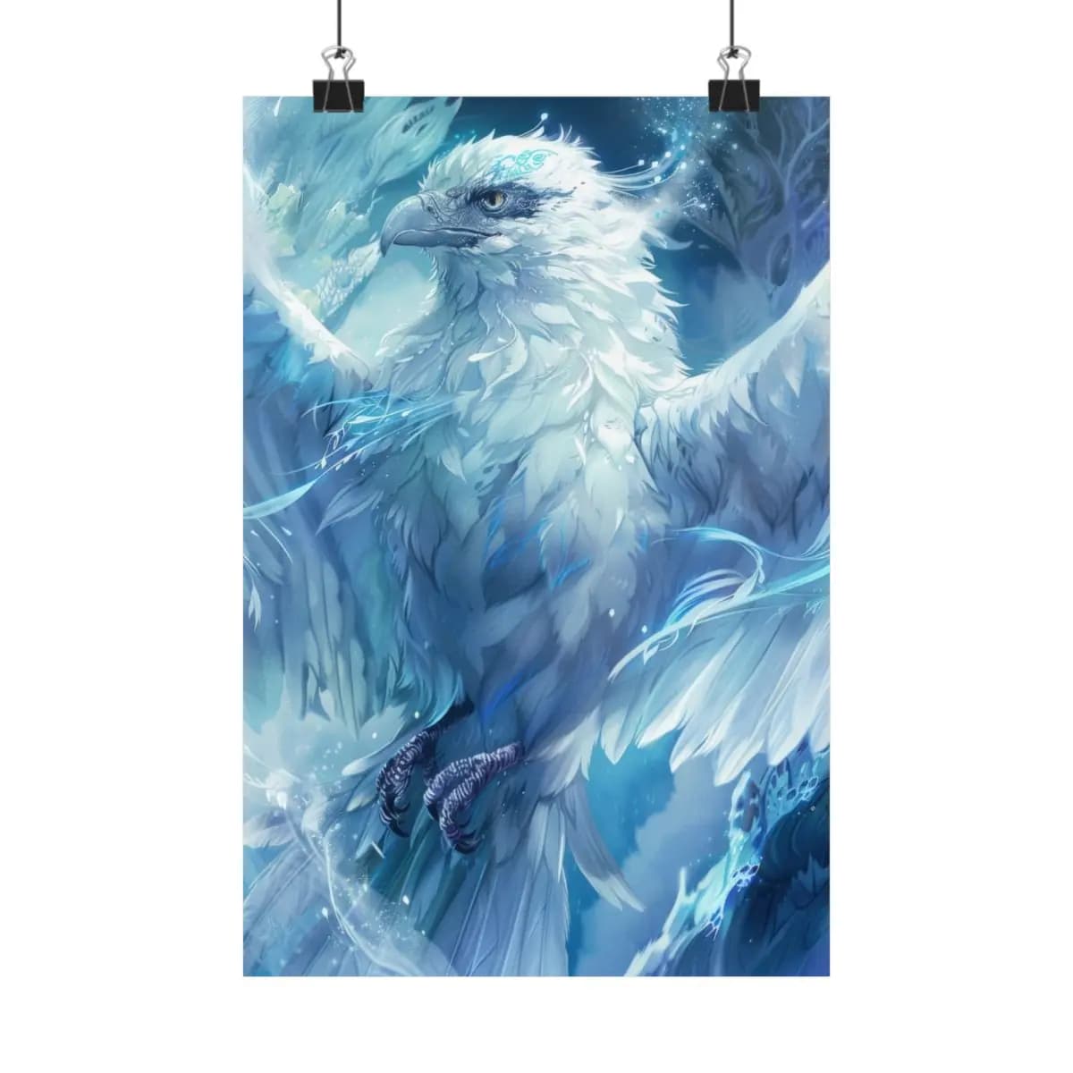 Celestial Eagle of Frost and Light - Matte Vertical Posters mockup angle 1