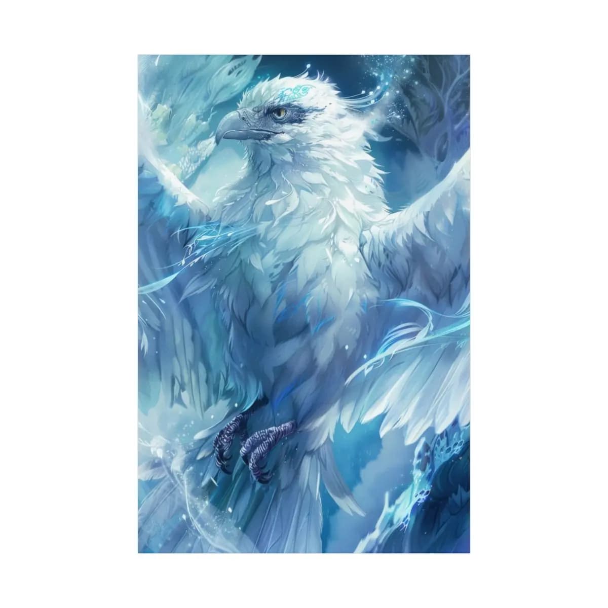 Celestial Eagle of Frost and Light - Matte Vertical Posters mockup angle 2
