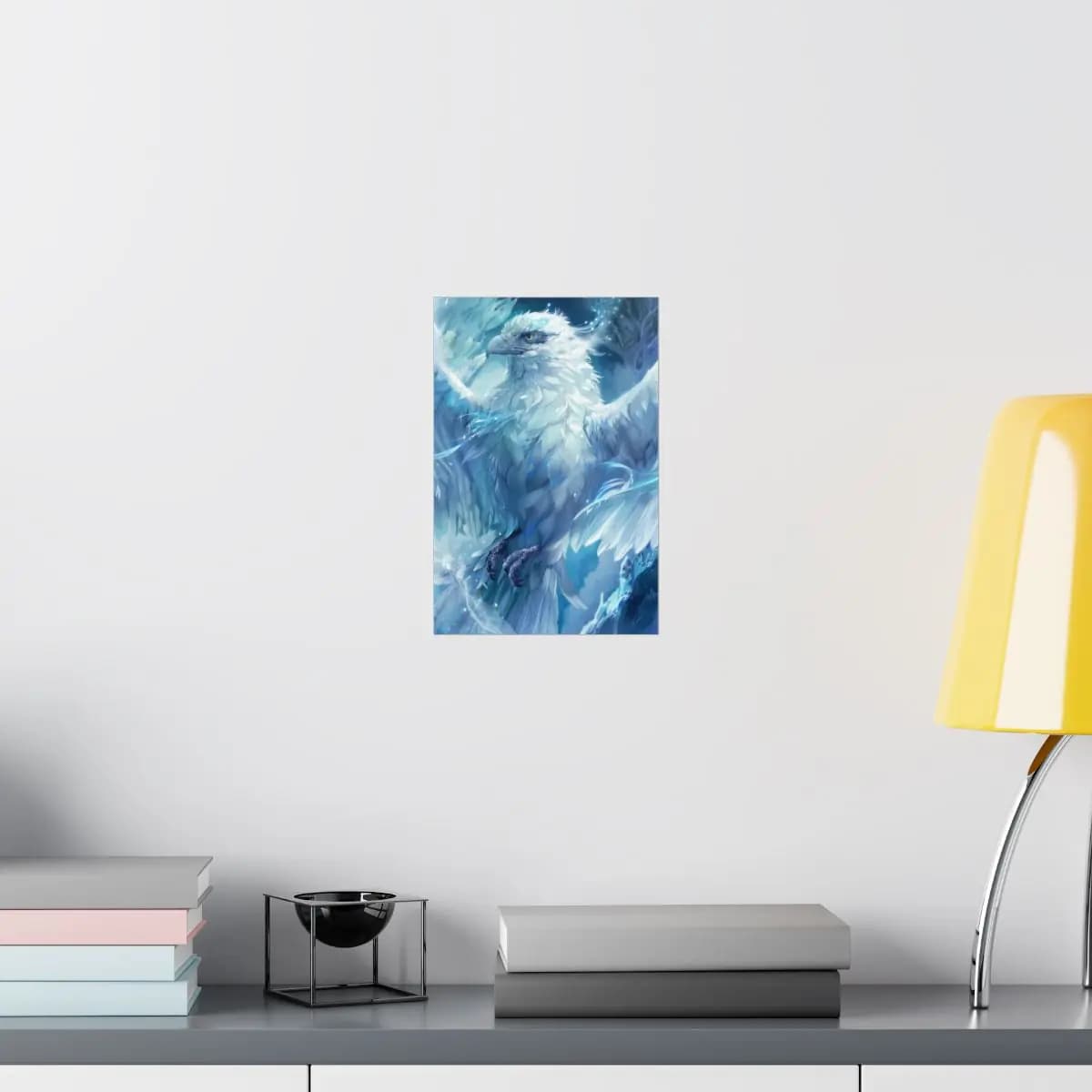 Celestial Eagle of Frost and Light - Matte Vertical Posters mockup angle 8