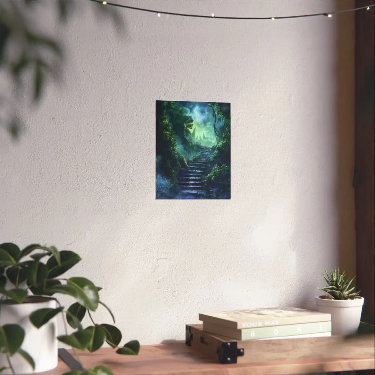 Stone Stairway Rising to Celestial Ruins - Matte Vertical Posters mockup angle 6