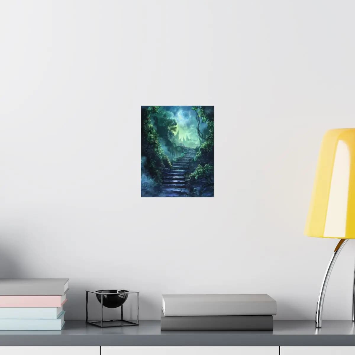 Stone Stairway Rising to Celestial Ruins - Matte Vertical Posters mockup angle 8