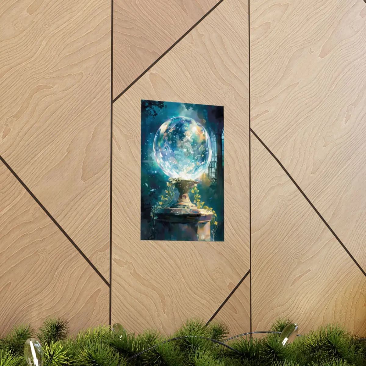 The Crystal Orb of Gilded Vines - Matte Vertical Posters mockup angle 5