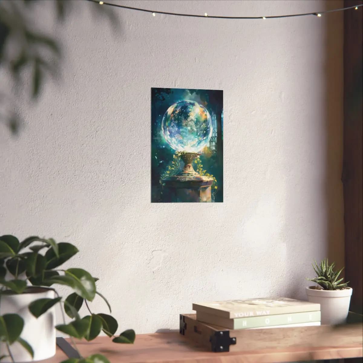 The Crystal Orb of Gilded Vines - Matte Vertical Posters mockup angle 6